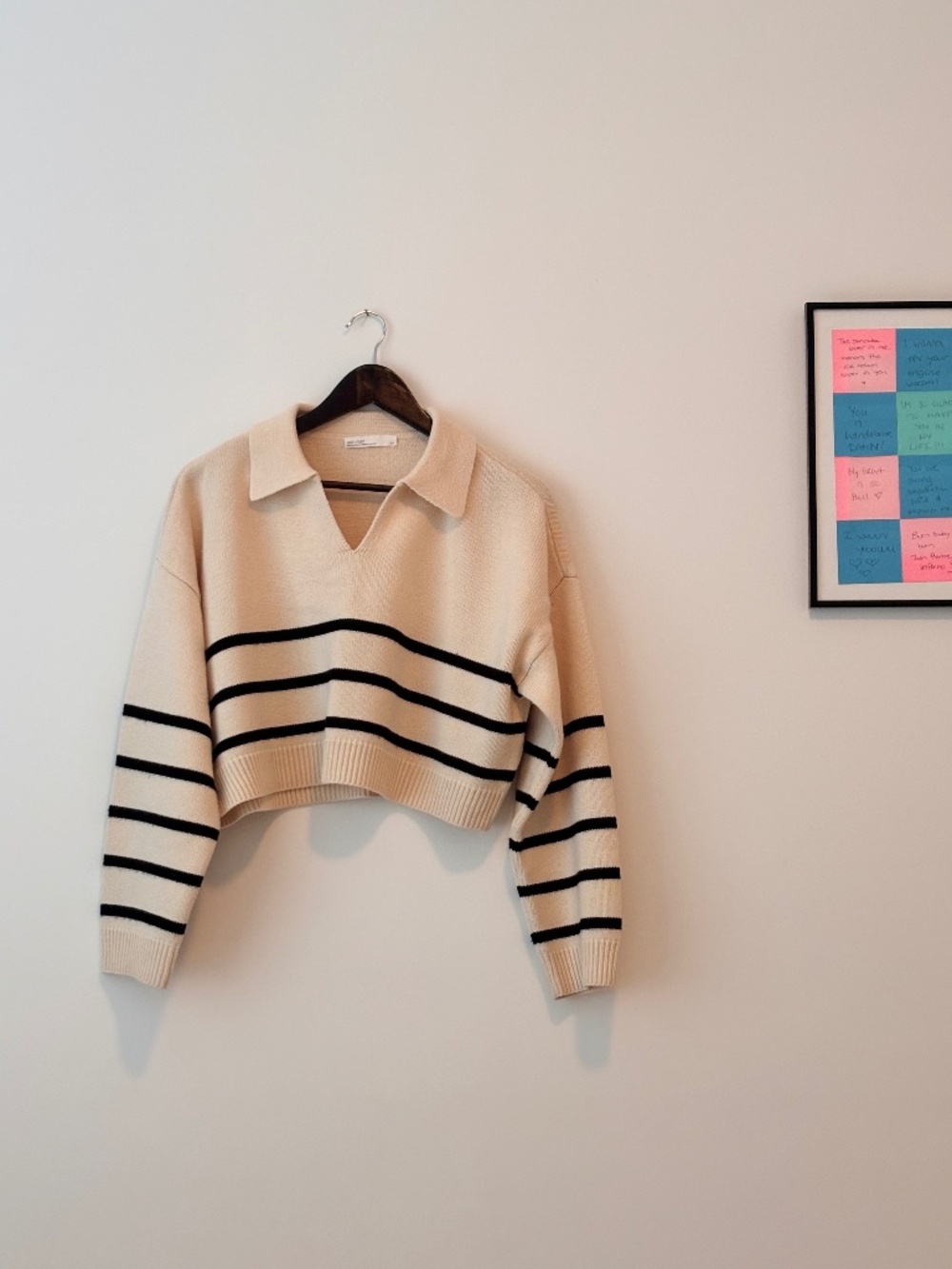 'Oak + Fort' Striped crop sweater (S)